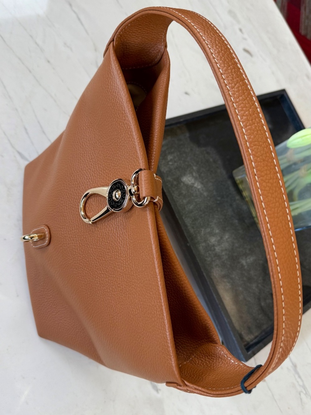 New Dooney & Bourke Lucca Leather Logo Lock Hobo Handbag - Picture 13 of 16